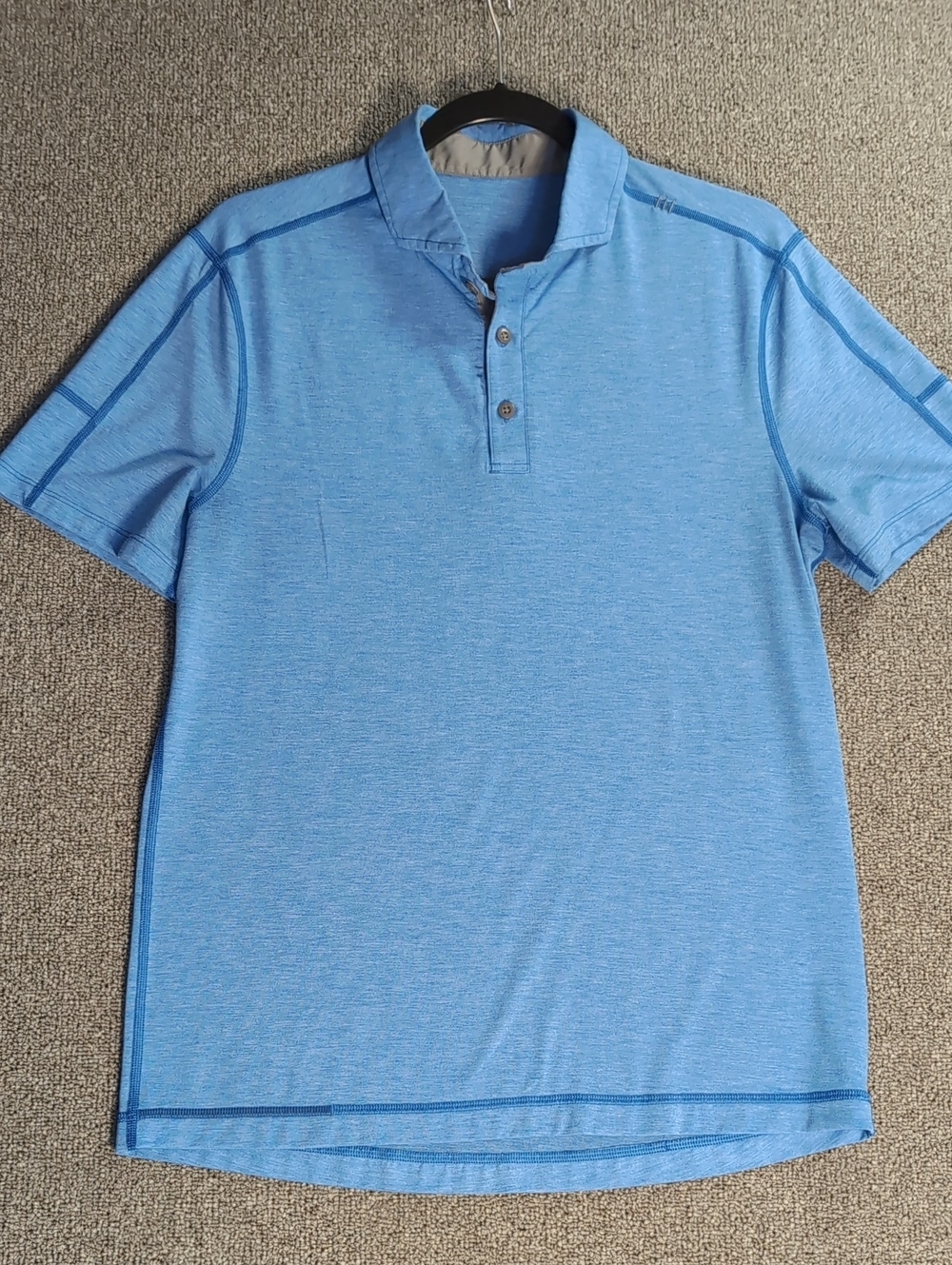 Lululemon Evolution Polo Size Small in Heathered Sky Blue Performance Stretch